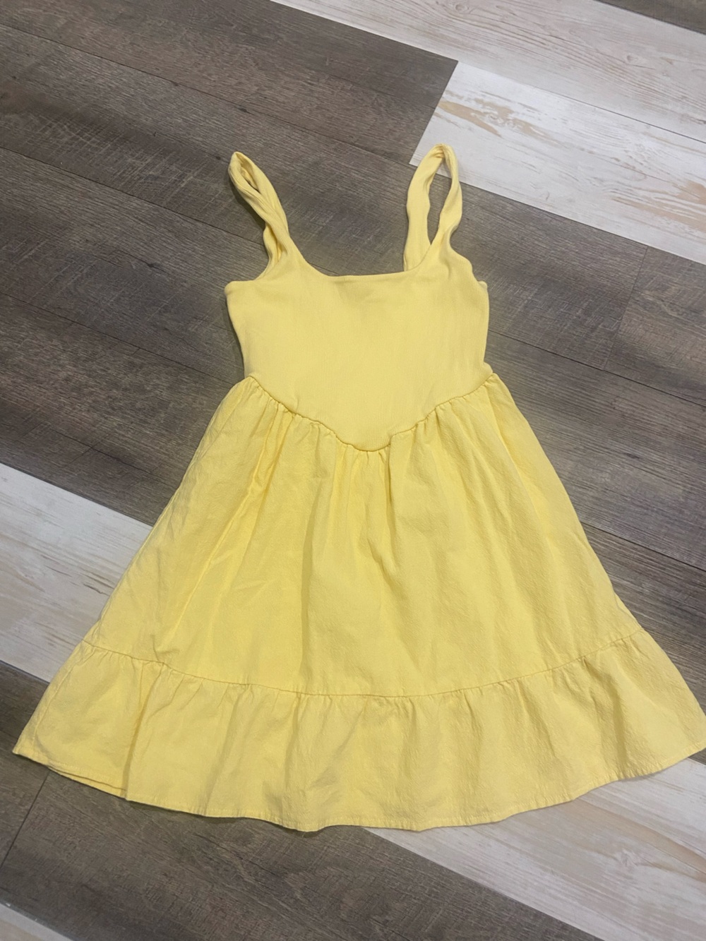 Yellow Sleeveless Fit-and-Flare Dress